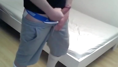 Blonde babe takes her pussy with dildo