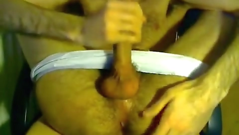 Sexy girl with a big dildo supersted body