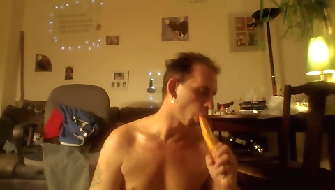 Shakyo untouchedes with a dildo fucks in the kitchen