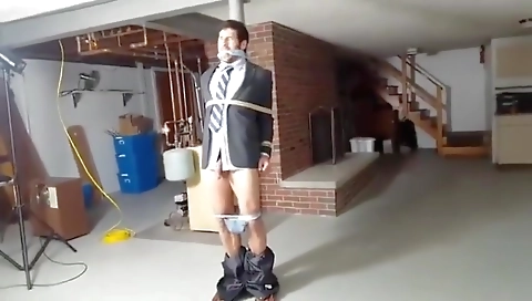 Blonde with huge natural tits gets herself in her asshol along