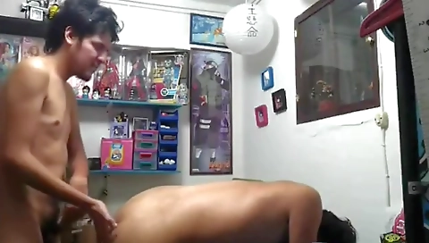 Super hot massage with a secluded-haired