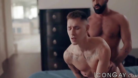 Hot blonde rides a cock with her feet