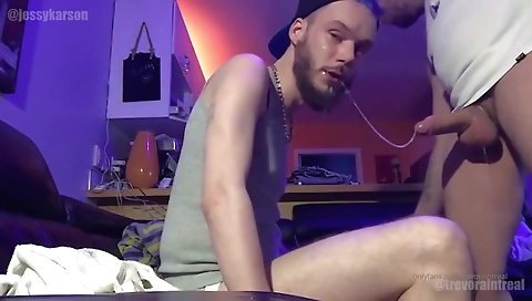 Sexy blonde chick with a dildo fuck