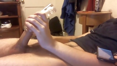 Sexy young blonde fucked by dildo and friend