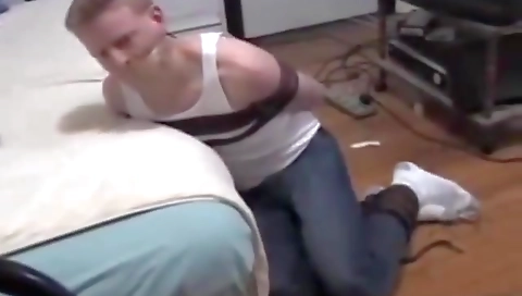 Sexy young blonde gets fucked by a dildo